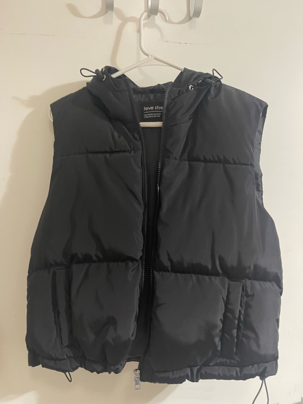 Love Struck Black Quilted Puffer Vest with Hood
